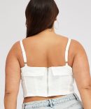 White Crop Top Broderie Corset Top