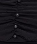 Black Ruched Bodysuit Short Sleeve