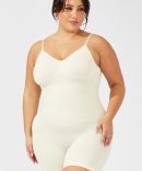 Beige Seamless Backless Sculpting Bodysuit
